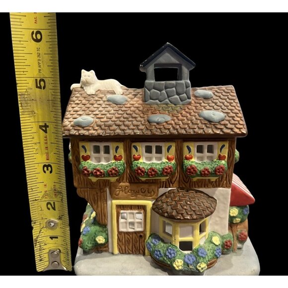 Partylite Porcelain Flower Shop Cottage Tea Light‎ Candle House - Picture 8 of 9